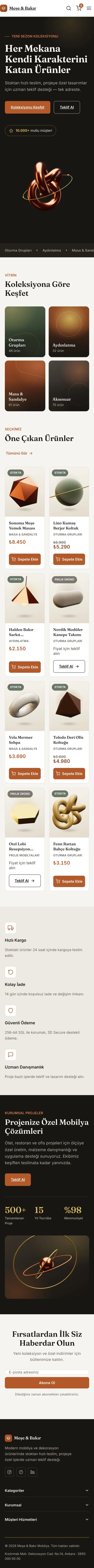 Meşe & Bakır telefon görünümü, tam sayfa